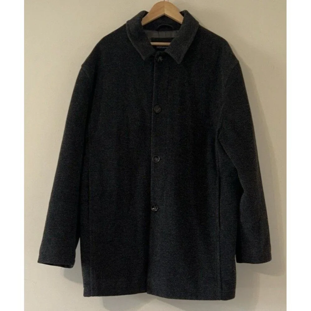 Banana Republic XL Melton Car Coat Virgin Wool Cashmere Blend Button Down Jacket